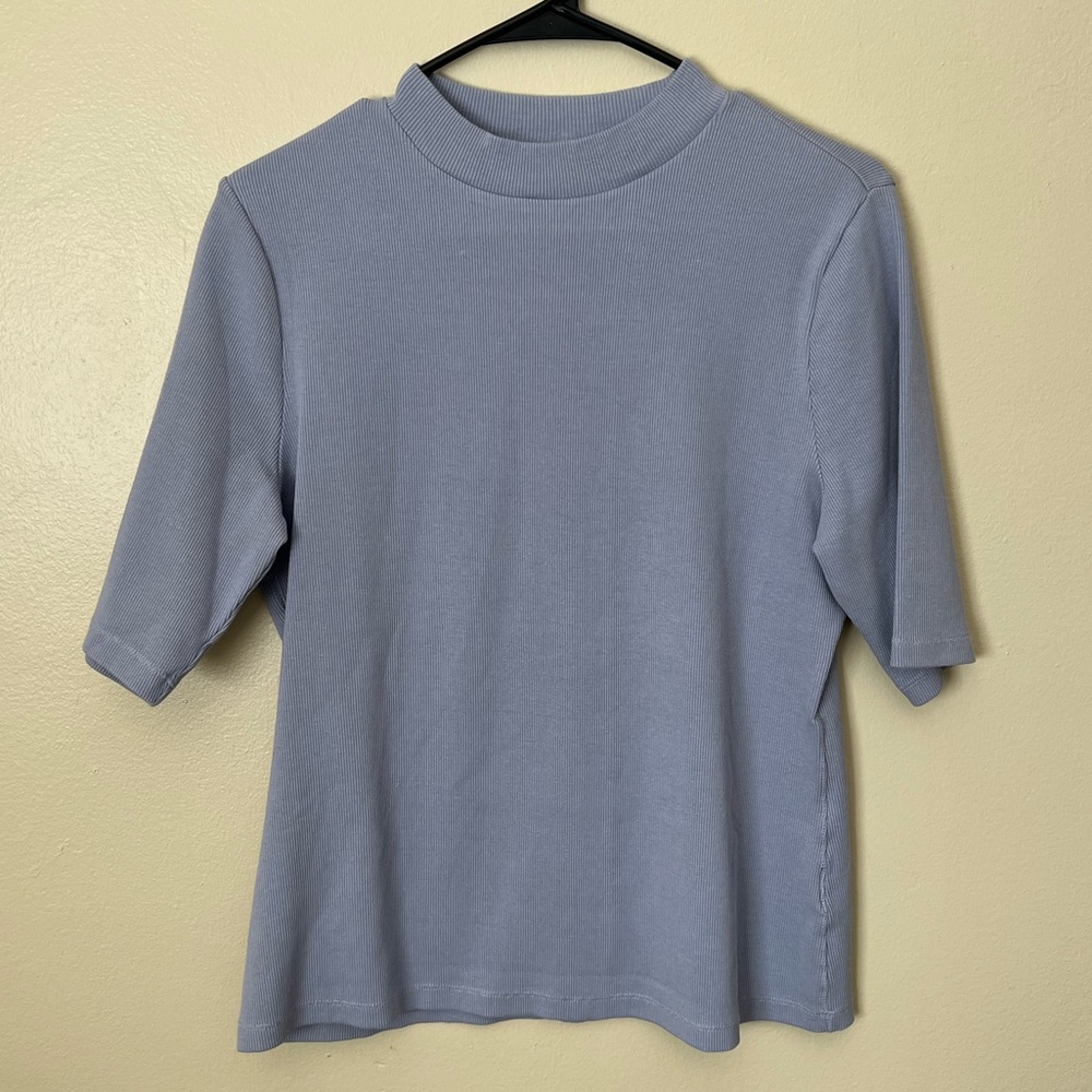 Anthropologie Mauve Mock Neck Shirt